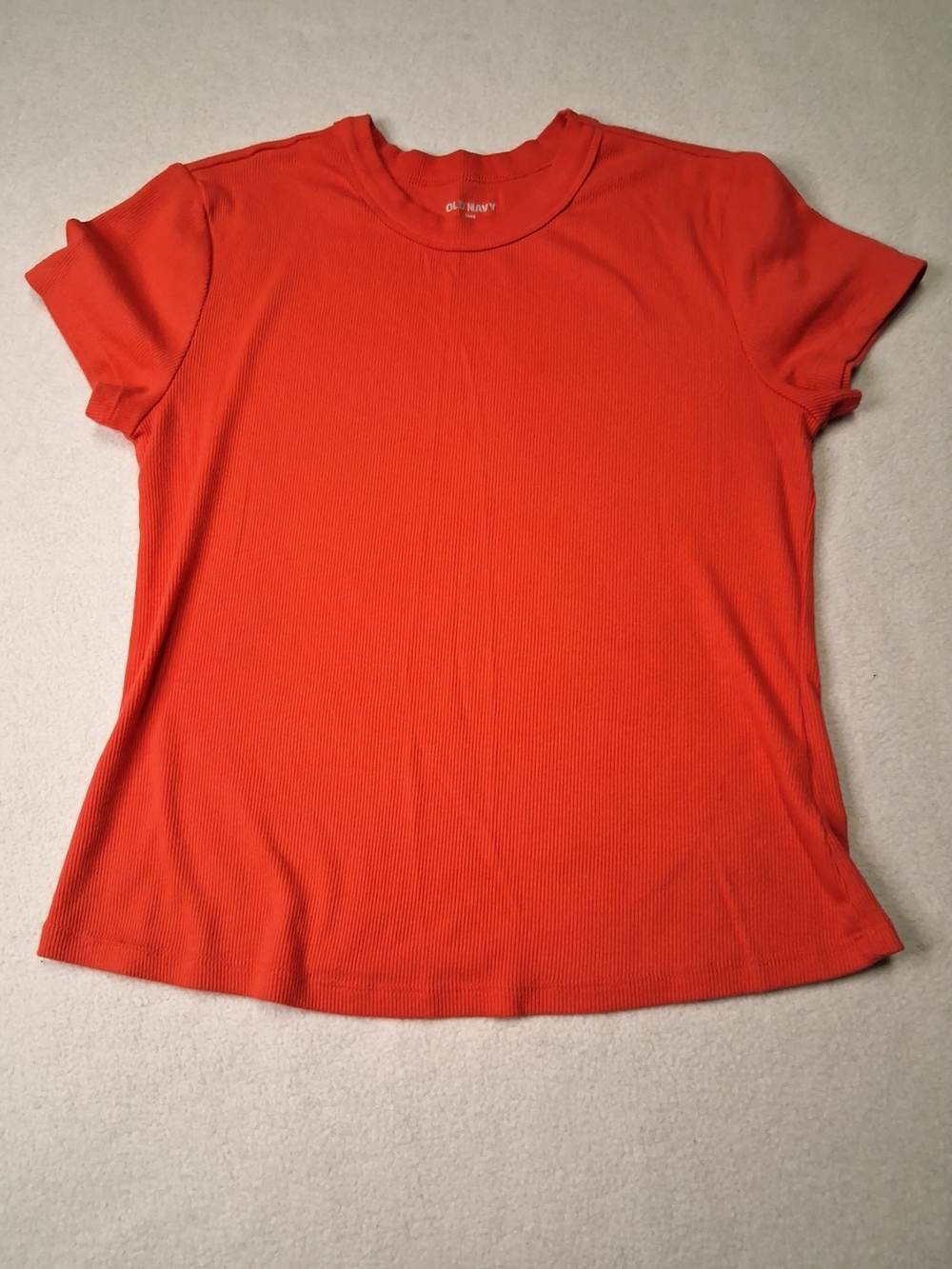 Old Navy Women's Orange Short-Sleeve Ribbed Tee